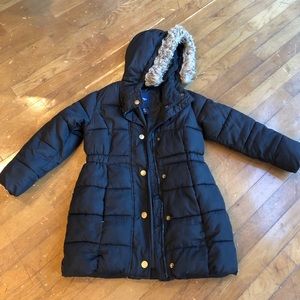 Girls Winter Snow Coat - Black Puffer